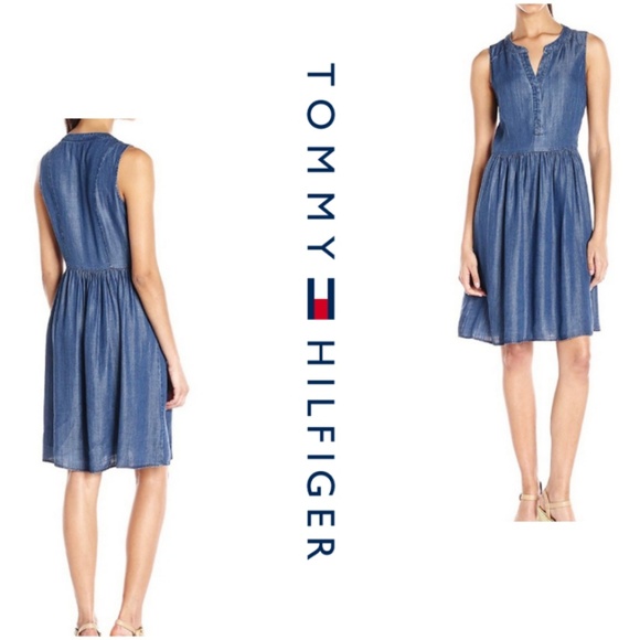 Tommy Hilfiger Dresses & Skirts - Tommy Hilfiger | Denim Tencel Fit & Flare Dress